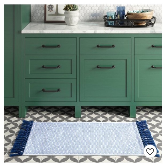 Opalhouse Accents Opalhouse 34x2 Textured Kitchen Rug Fringe Blue